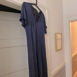 Amour Vert Alison Silk Jumpsuit (dusty blue)